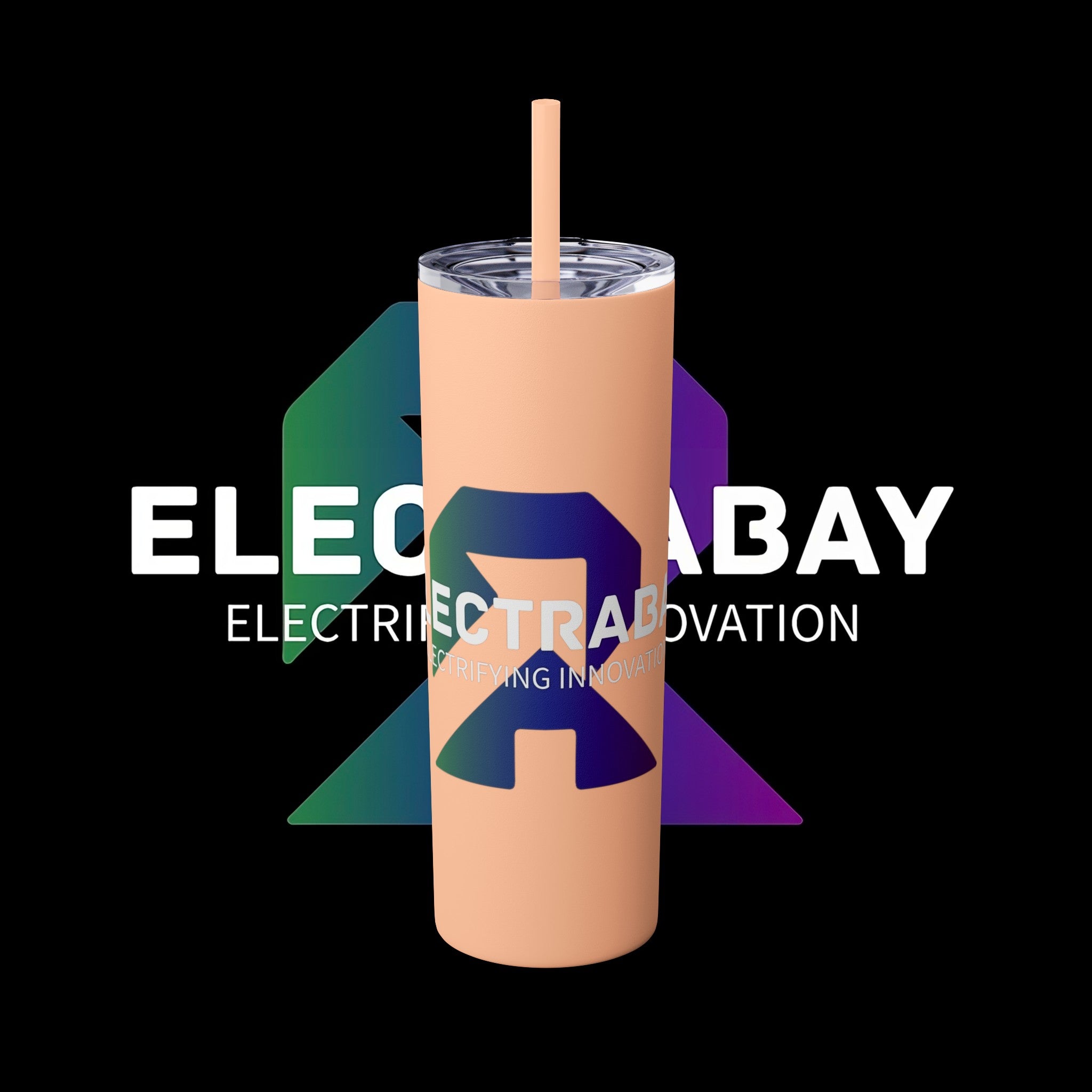 Electrabay - Skinny Tumbler with Straw, 20oz
