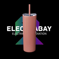 Electrabay - Skinny Tumbler with Straw, 20oz