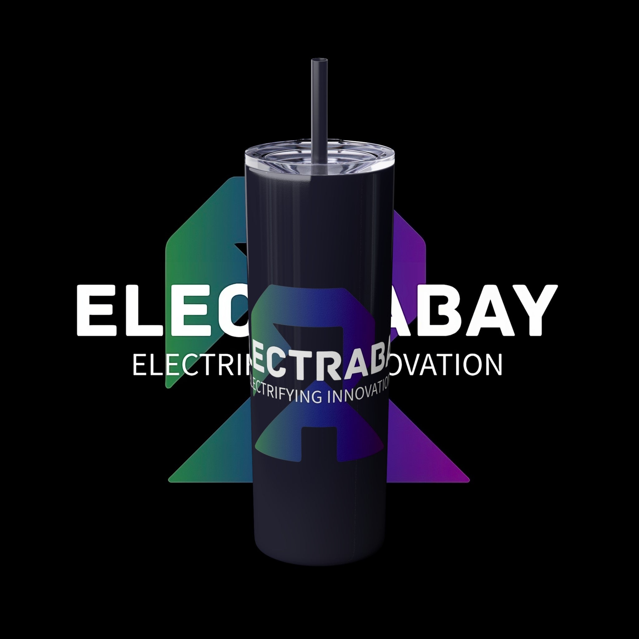 Electrabay - Skinny Tumbler with Straw, 20oz