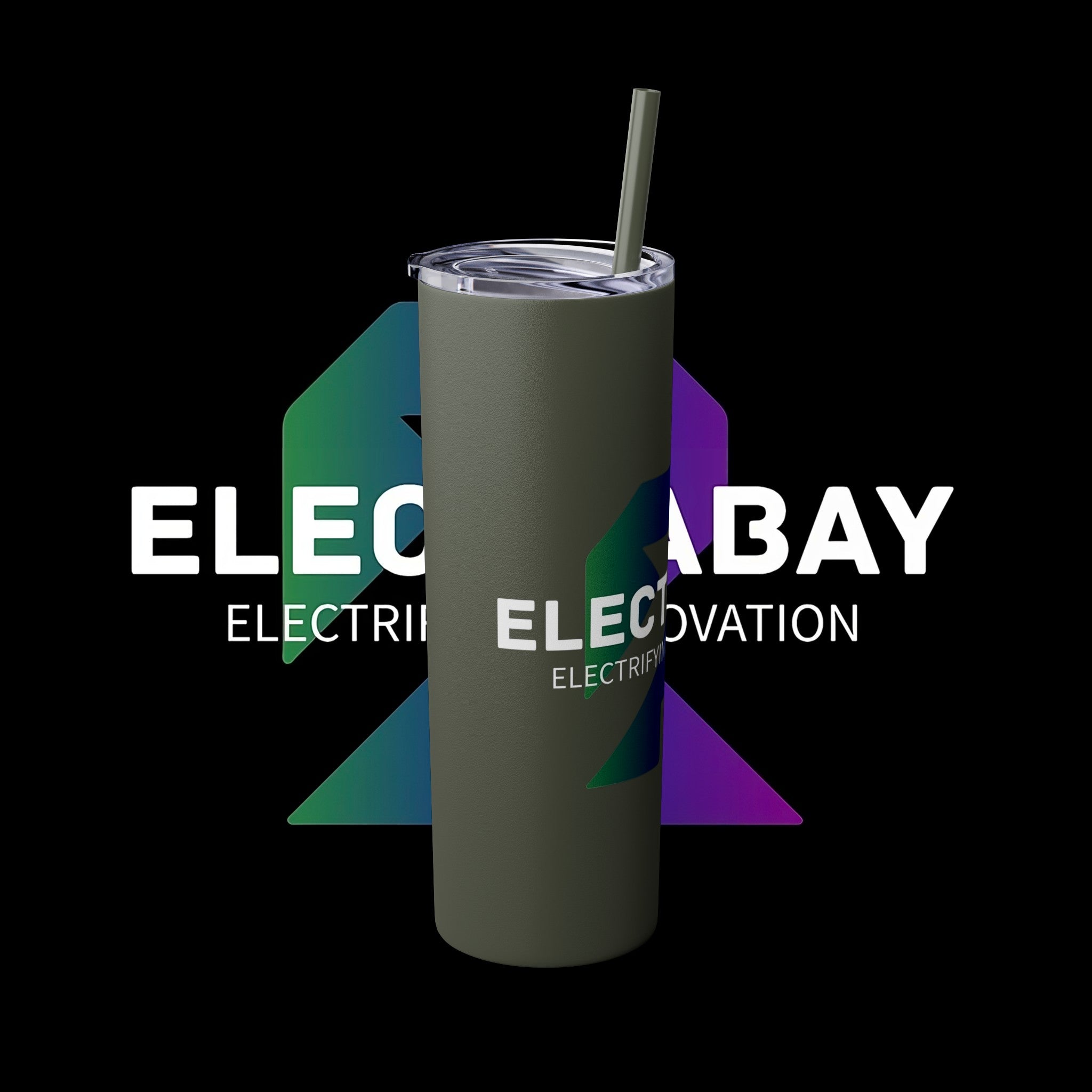 Electrabay - Skinny Tumbler with Straw, 20oz