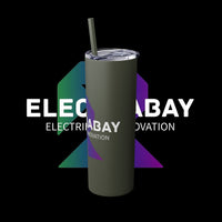 Electrabay - Skinny Tumbler with Straw, 20oz