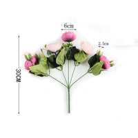 Artificial Flowers Bouquet Silk Rose Vase for Home Decor