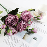 1 Bundle Silk Peony Bouquet Home Decoration Flowers