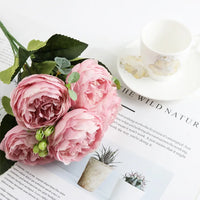 1 Bundle Silk Peony Bouquet Home Decoration Flowers