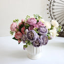 Artificial Flowers Bouquet Silk Rose Vase for Home Decor