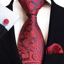 Royal Striped Paisley Silk Ties For Men Luxury