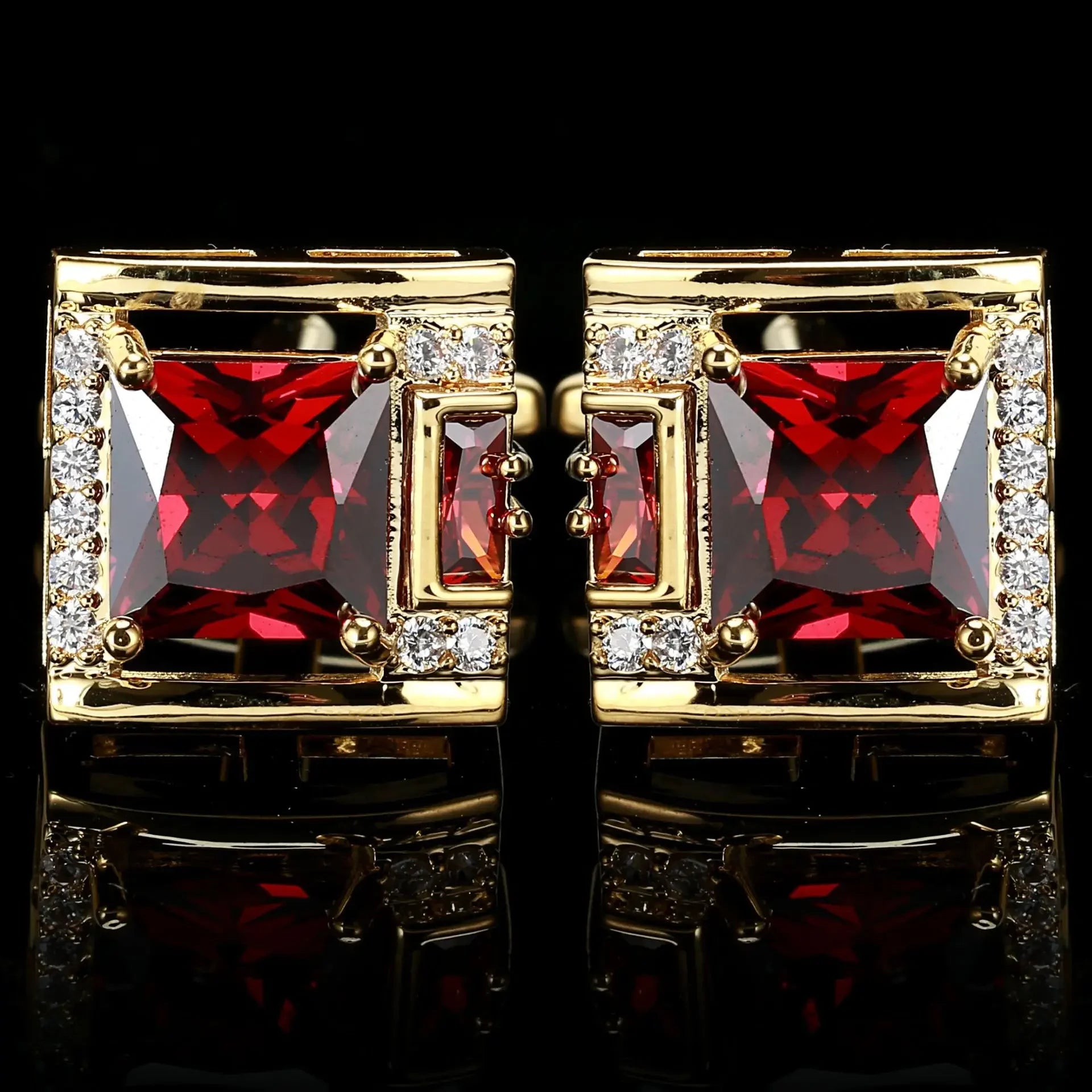 Tough Square Zircon Stone Cufflinks for Man Luxury