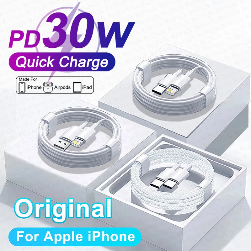 PD Type-C to Lightning Cable Apple iPhone/iPad 30W Quick Charge