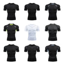 Men Short Sleeve Rash Guard Compression Shirt