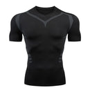 Men Short Sleeve Rash Guard Compression Shirt