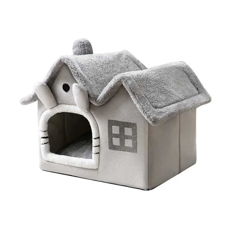 Foldable House for Small Dogs or Cats (Warm Soft Bed)