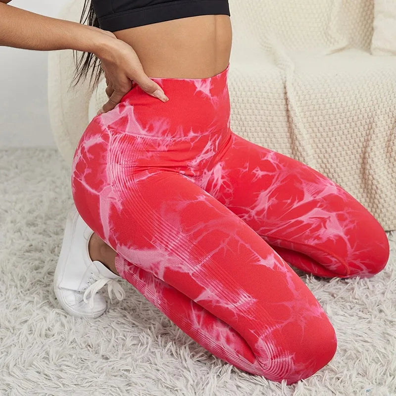 Multi Color Marbling Tie-Dye Yoga Pants