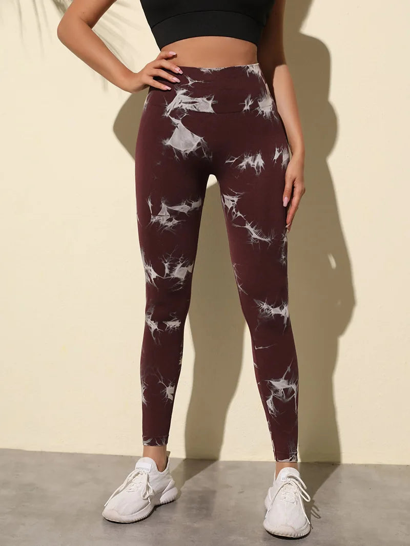 Multi Color Marbling Tie-Dye Yoga Pants