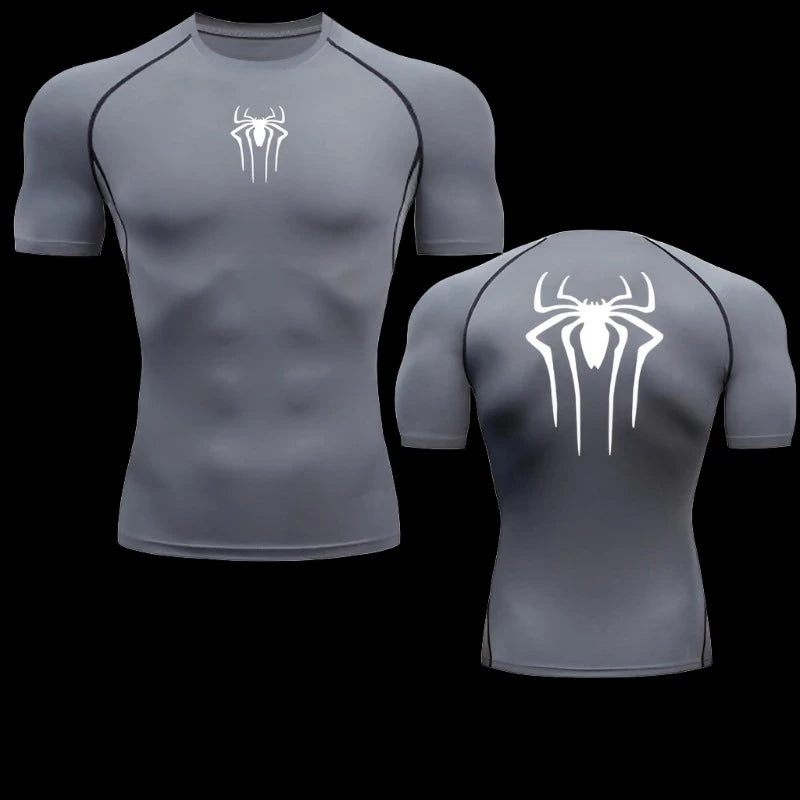 Men's Athletic Spider-Man Compression Shirt/Rash Guard