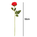 (5 Pieces) Artificial Flowers Bouquet Red Velvet Fake Rose Flowers