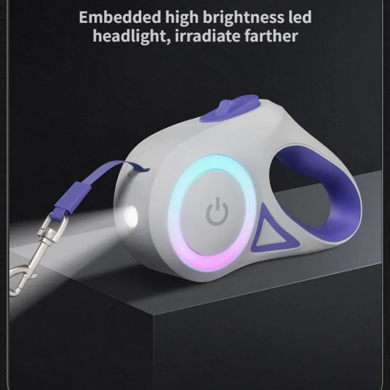 5M/3M LED Flashlight Pet Leash Retractable