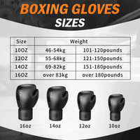 10 12 14 16oz Boxing Gloves PU Leather