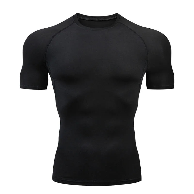 Men Short Sleeve Rash Guard Compression Shirt