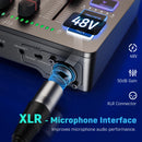 Gaming Audio Mixer,Streaming 4-Channel RGB Mixer with XLR Microphone Interface