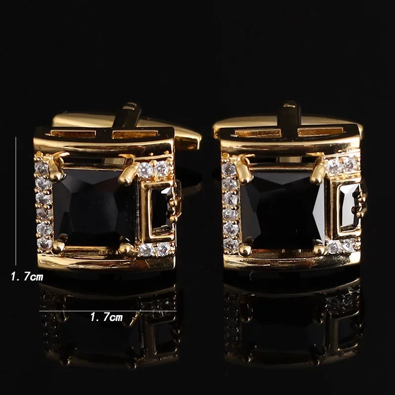 Tough Square Zircon Stone Cufflinks for Man Luxury