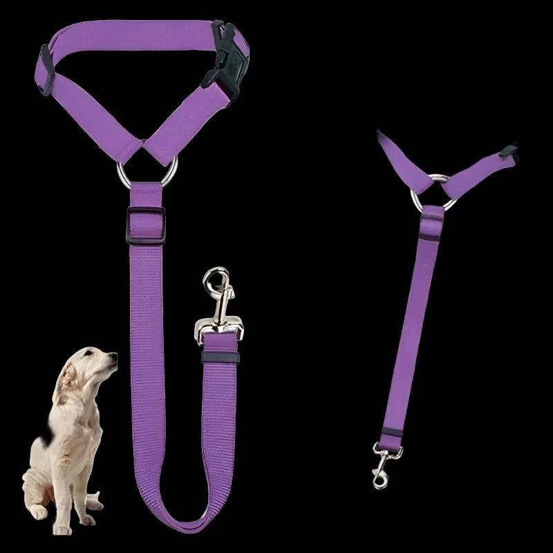Solid Color Two-in-one Pet Car Seat Belt