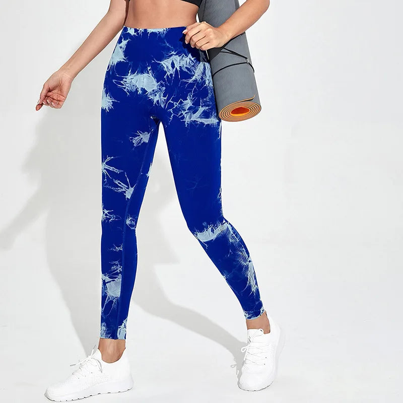 Multi Color Marbling Tie-Dye Yoga Pants