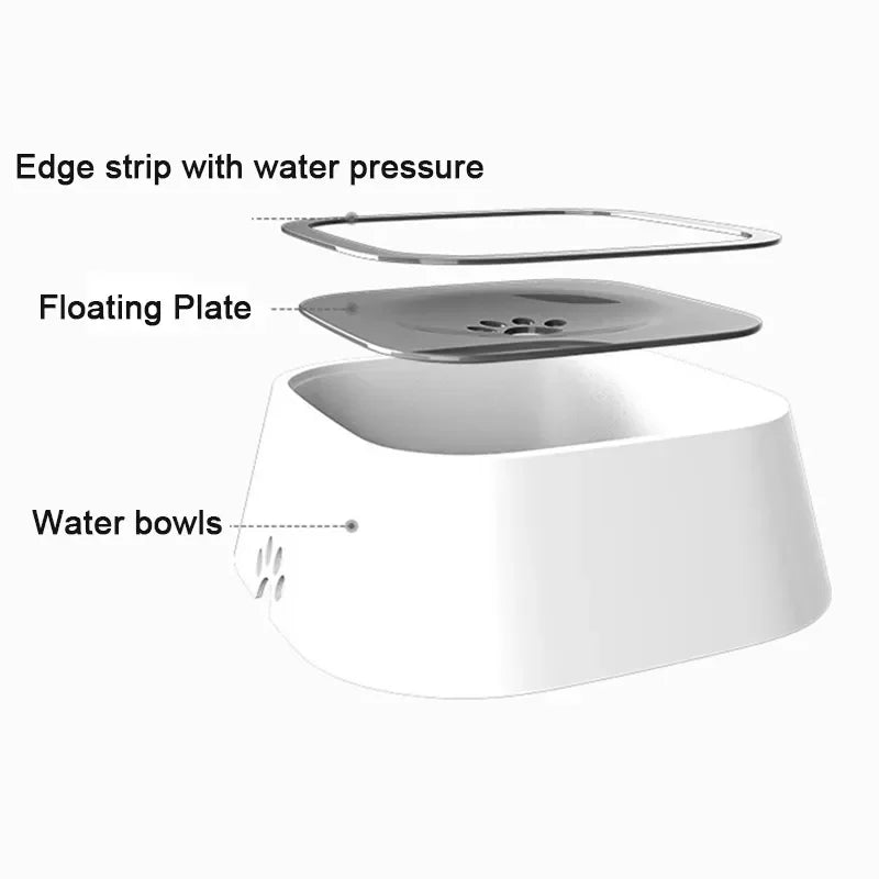 Dog/Cat Drinking Water Bowl, Floating Non-Wetting ,Anti-Overflow Water Feeding