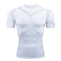 Men Short Sleeve Rash Guard Compression Shirt