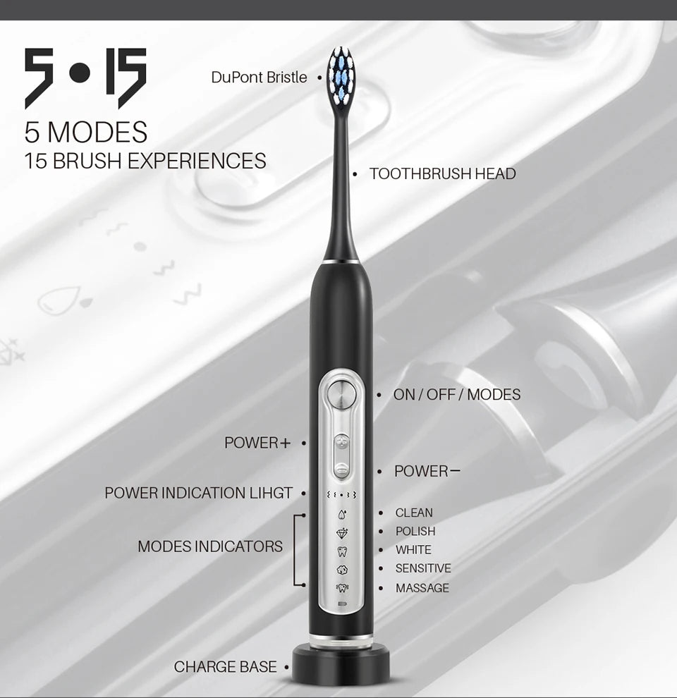 Super Sonic Electric Toothbrushes IPX7 Waterproof