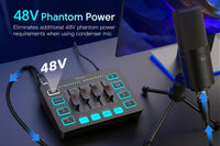 Gaming Audio Mixer,Streaming 4-Channel RGB Mixer with XLR Microphone Interface