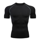 Men Short Sleeve Rash Guard Compression Shirt