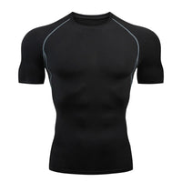 Men Short Sleeve Rash Guard Compression Shirt