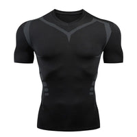 Men Short Sleeve Rash Guard Compression Shirt