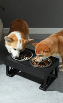 Dog/Cat Double Elevated Bowls, Adjustable Height