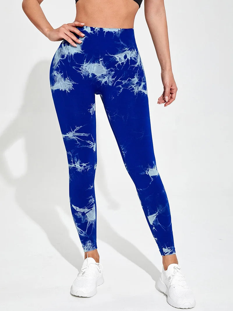 Multi Color Marbling Tie-Dye Yoga Pants