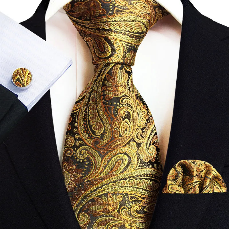 Royal Striped Paisley Silk Ties For Men Luxury