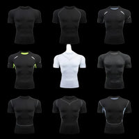 Men Short Sleeve Rash Guard Compression Shirt