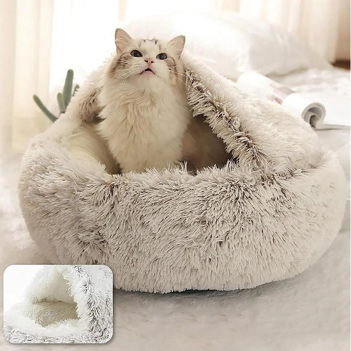 Soft Plush Dog/Cat Pet Bed with Cover