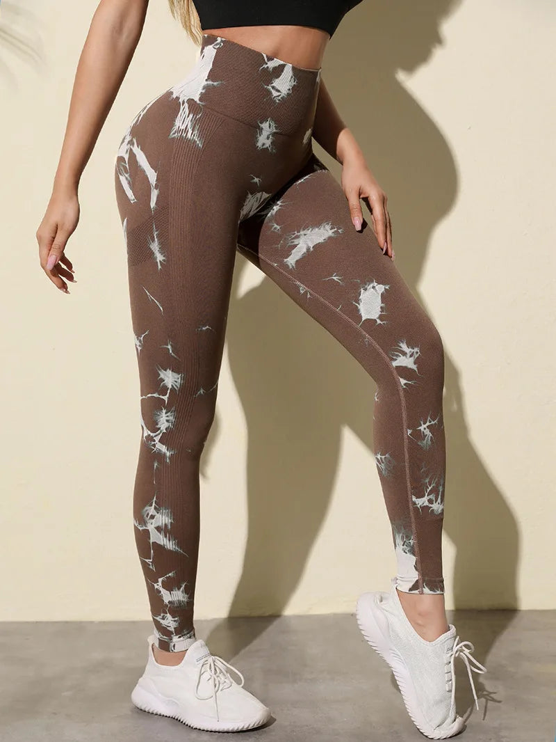 Multi Color Marbling Tie-Dye Yoga Pants