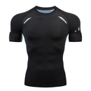 Men Short Sleeve Rash Guard Compression Shirt