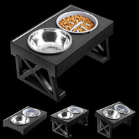 Dog/Cat Double Elevated Bowls, Adjustable Height