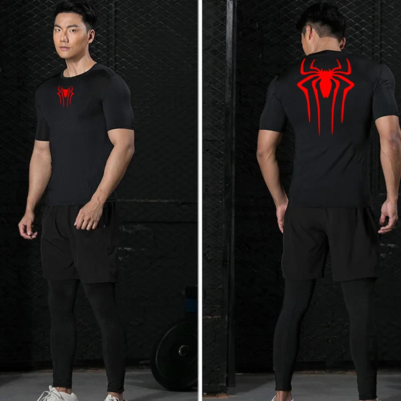 Men's Athletic Spider-Man Compression Shirt/Rash Guard