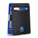 Rfid Leather Men Wallet Carbon Fiber Slim