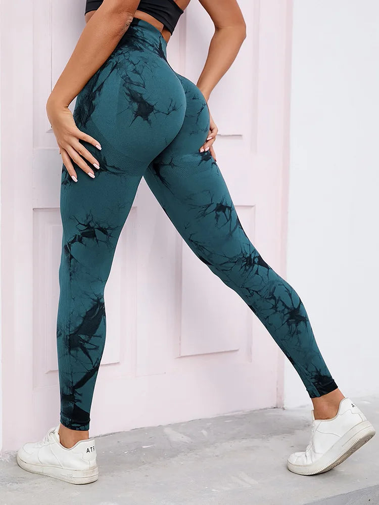 Multi Color Marbling Tie-Dye Yoga Pants