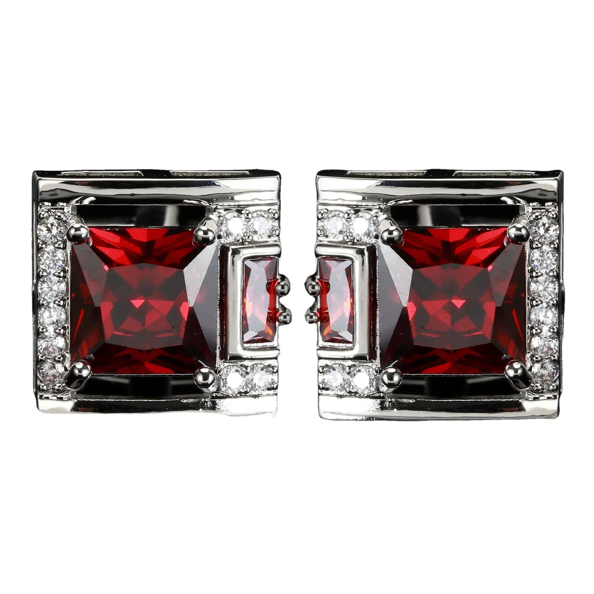 Tough Square Zircon Stone Cufflinks for Man Luxury