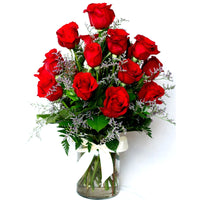 (5 Pieces) Artificial Flowers Bouquet Red Velvet Fake Rose Flowers