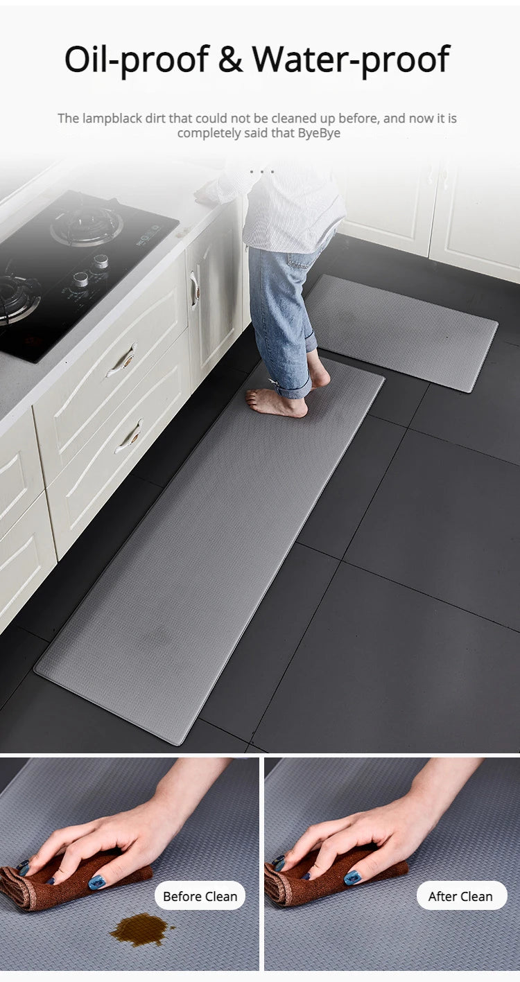 Kitchen Floor Mats Thickened Waterproof Washable