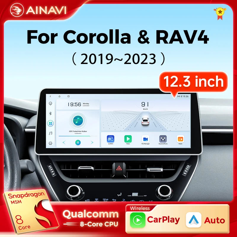 Android 12.3 inch Car Radio For Toyota Corolla RAV4 Rav 4 (2019-2022)