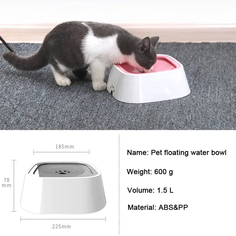 Dog/Cat Drinking Water Bowl, Floating Non-Wetting ,Anti-Overflow Water Feeding