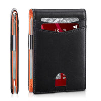 Rfid Leather Men Wallet Carbon Fiber Slim